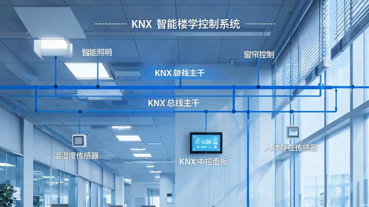 KNX总线智能楼宇控制系统概念图